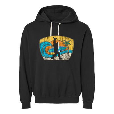 Bigfoot Surfing Gift For Shaka Aloha Surfer Dude Garment-Dyed Fleece Hoodie