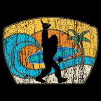 Bigfoot Surfing Gift For Shaka Aloha Surfer Dude Drawstring Bag