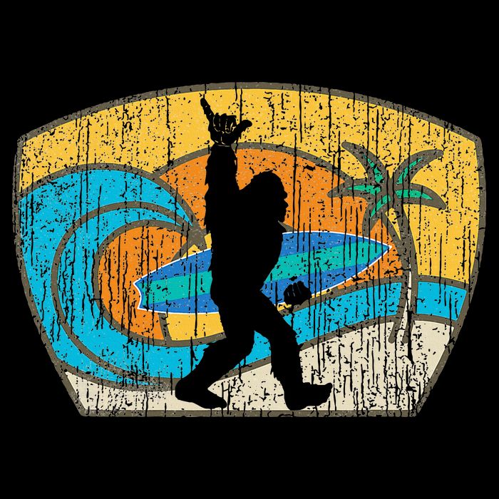 Bigfoot Surfing Gift For Shaka Aloha Surfer Dude Drawstring Bag