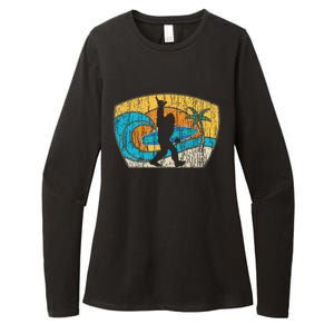 Bigfoot Surfing Gift For Shaka Aloha Surfer Dude Womens CVC Long Sleeve Shirt