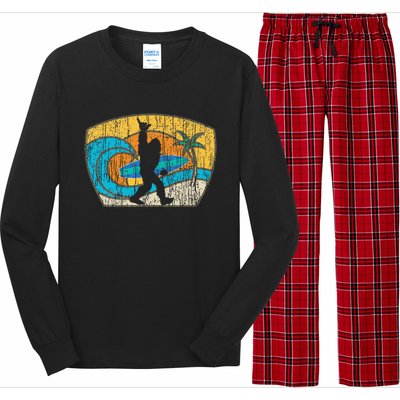 Bigfoot Surfing Gift For Shaka Aloha Surfer Dude Long Sleeve Pajama Set