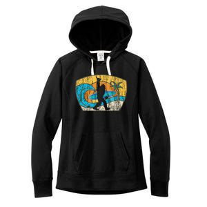 Bigfoot Surfing Gift For Shaka Aloha Surfer Dude Women's Fleece Hoodie