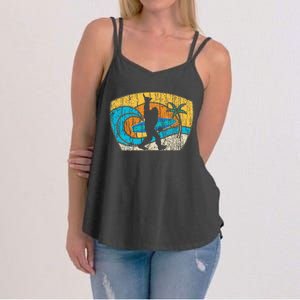 Bigfoot Surfing Gift For Shaka Aloha Surfer Dude Women's Strappy Tank