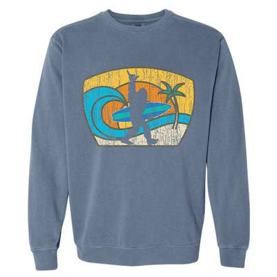 Bigfoot Surfing Gift For Shaka Aloha Surfer Dude Garment-Dyed Sweatshirt