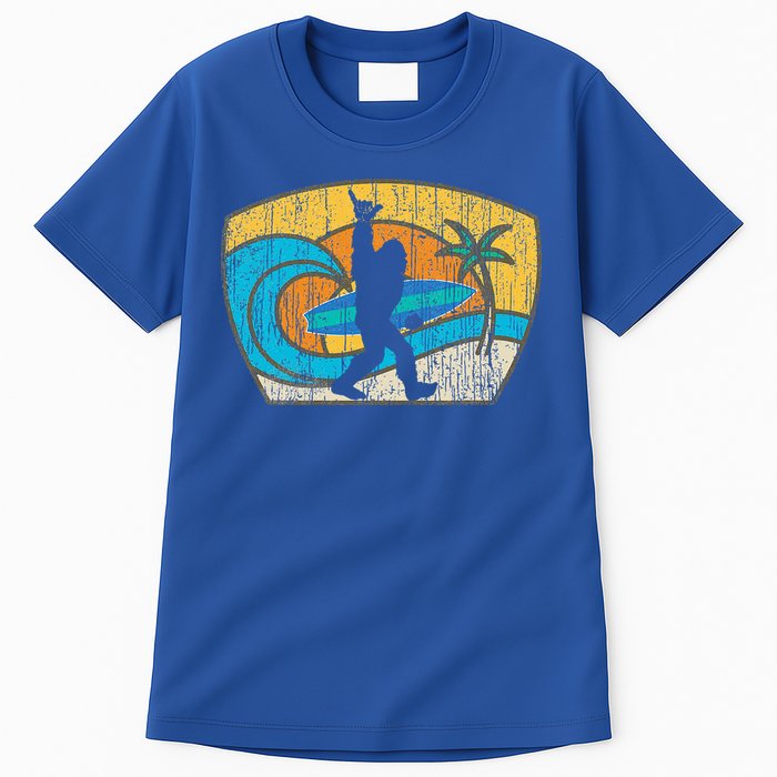 Bigfoot Surfing Gift For Shaka Aloha Surfer Dude Tall T-Shirt