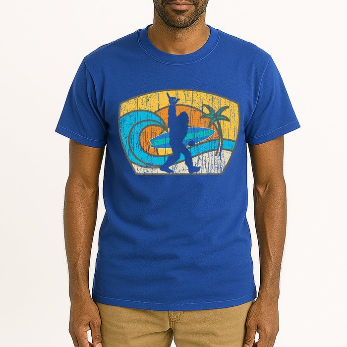 Bigfoot Surfing Gift For Shaka Aloha Surfer Dude Tall T-Shirt