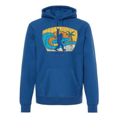 Bigfoot Surfing Gift For Shaka Aloha Surfer Dude Premium Hoodie