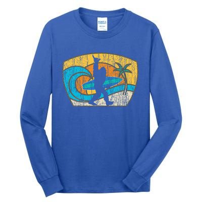 Bigfoot Surfing Gift For Shaka Aloha Surfer Dude Tall Long Sleeve T-Shirt