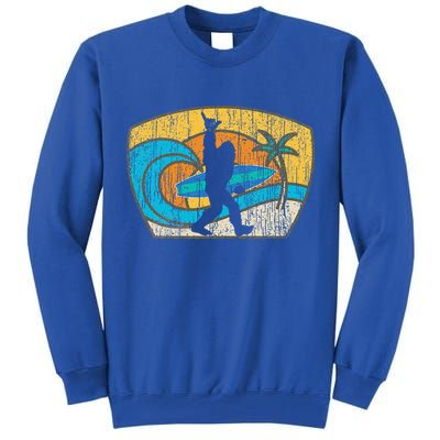 Bigfoot Surfing Gift For Shaka Aloha Surfer Dude Tall Sweatshirt