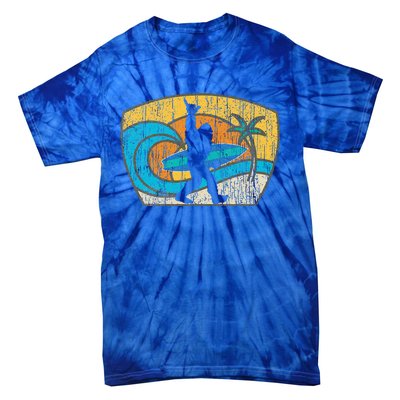 Bigfoot Surfing Gift For Shaka Aloha Surfer Dude Tie-Dye T-Shirt