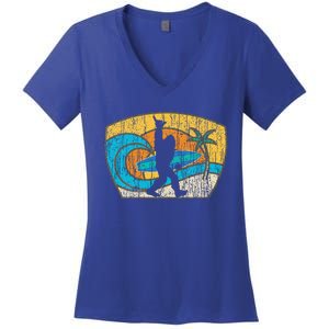 Bigfoot Surfing Gift For Shaka Aloha Surfer Dude Women's V-Neck T-Shirt