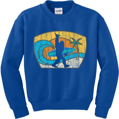 Bigfoot Surfing Gift For Shaka Aloha Surfer Dude Kids Sweatshirt