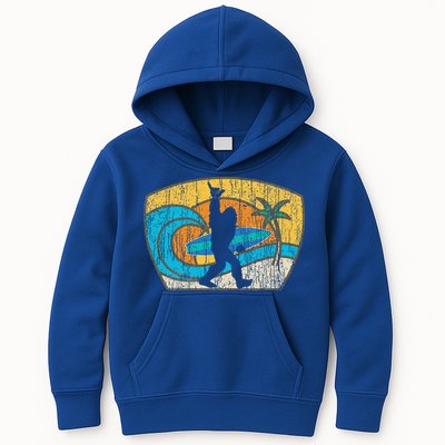 Bigfoot Surfing Gift For Shaka Aloha Surfer Dude Kids Hoodie