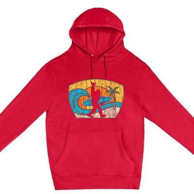 Bigfoot Surfing Gift For Shaka Aloha Surfer Dude Premium Pullover Hoodie