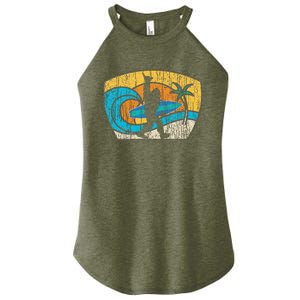 Bigfoot Surfing Gift For Shaka Aloha Surfer Dude Women's Perfect Tri Rocker Tank