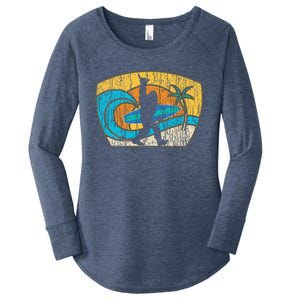 Bigfoot Surfing Gift For Shaka Aloha Surfer Dude Women's Perfect Tri Tunic Long Sleeve Shirt