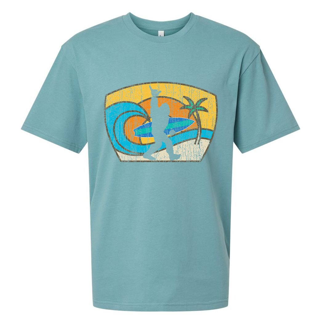 Bigfoot Surfing Gift For Shaka Aloha Surfer Dude Sueded Cloud Jersey T-Shirt