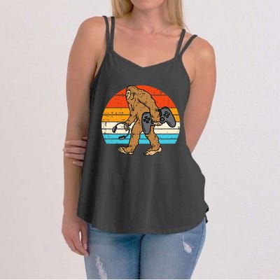 Bigfoot Sasquatch Gamer Retro Gaming Women's Strappy Tank