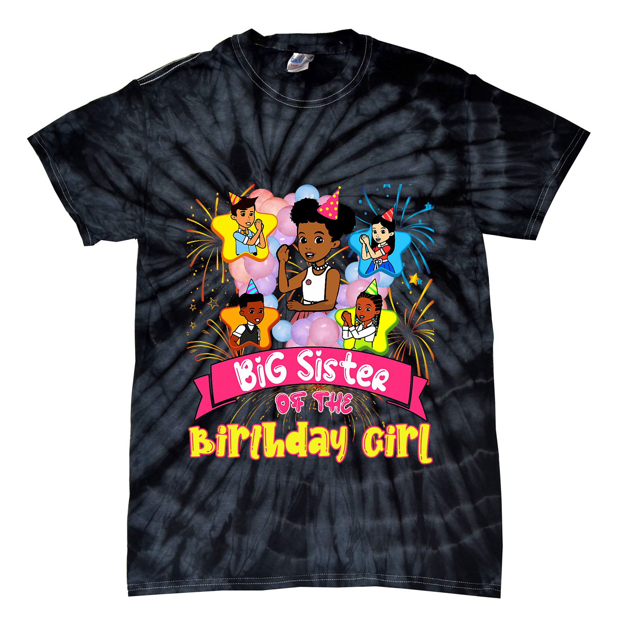 Big Sister GracieS Corner Birthday Dolls Cute Party Gift Tie-Dye T-Shirt