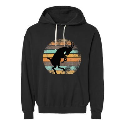 Billy Strings Goat Silhouette Retro Sunset Garment-Dyed Fleece Hoodie