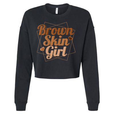Brown Skin Girl Melanin Black Queen Juneteenth Cropped Pullover Crew