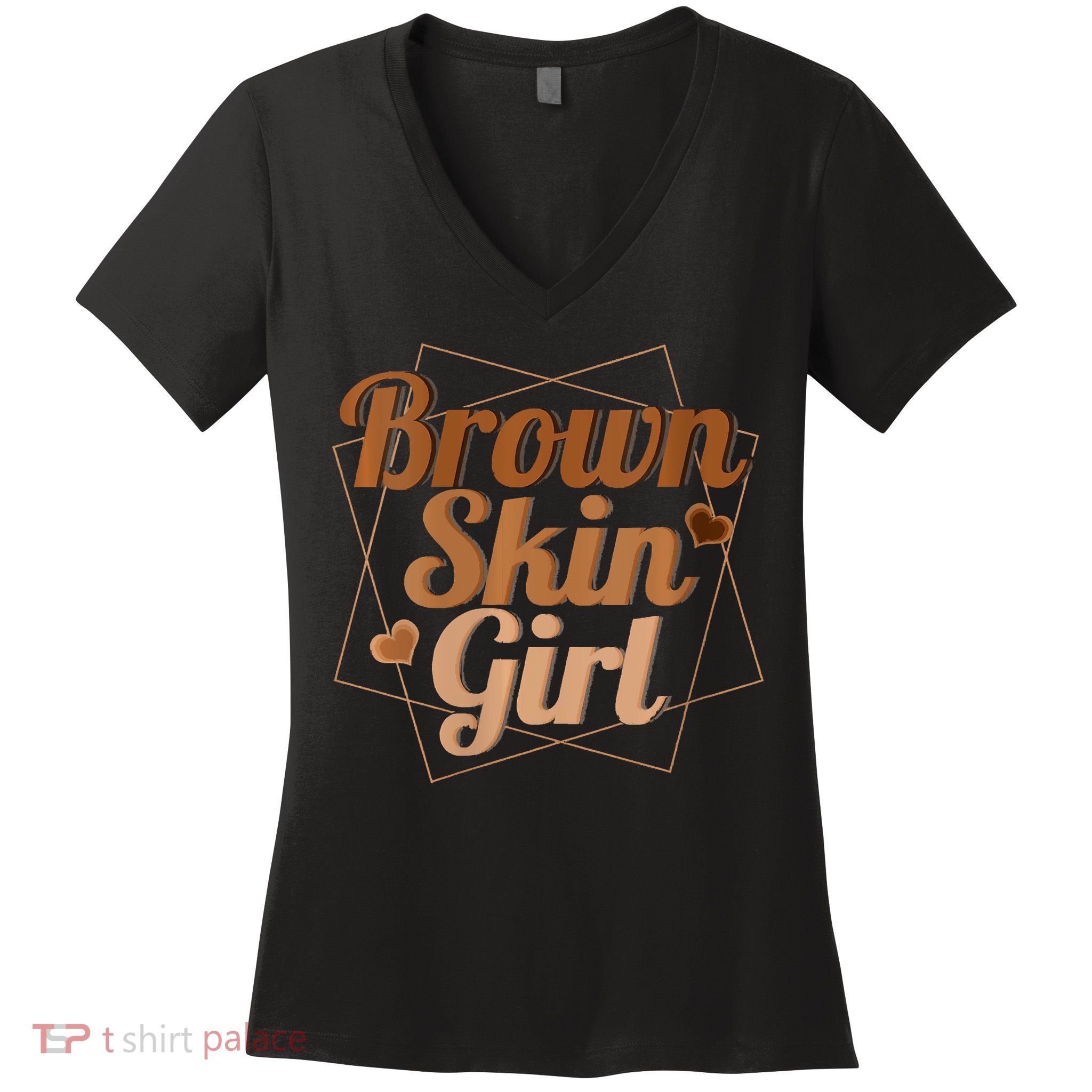 Brown Skin Girl Melanin Black Queen Juneteenth Women's V-Neck T-Shirt
