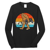 Bigfoot Sasquatch Gamer Retro Gaming Long Sleeve Shirt