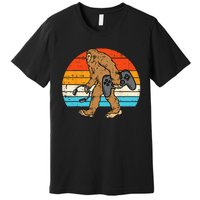 Bigfoot Sasquatch Gamer Retro Gaming Premium T-Shirt