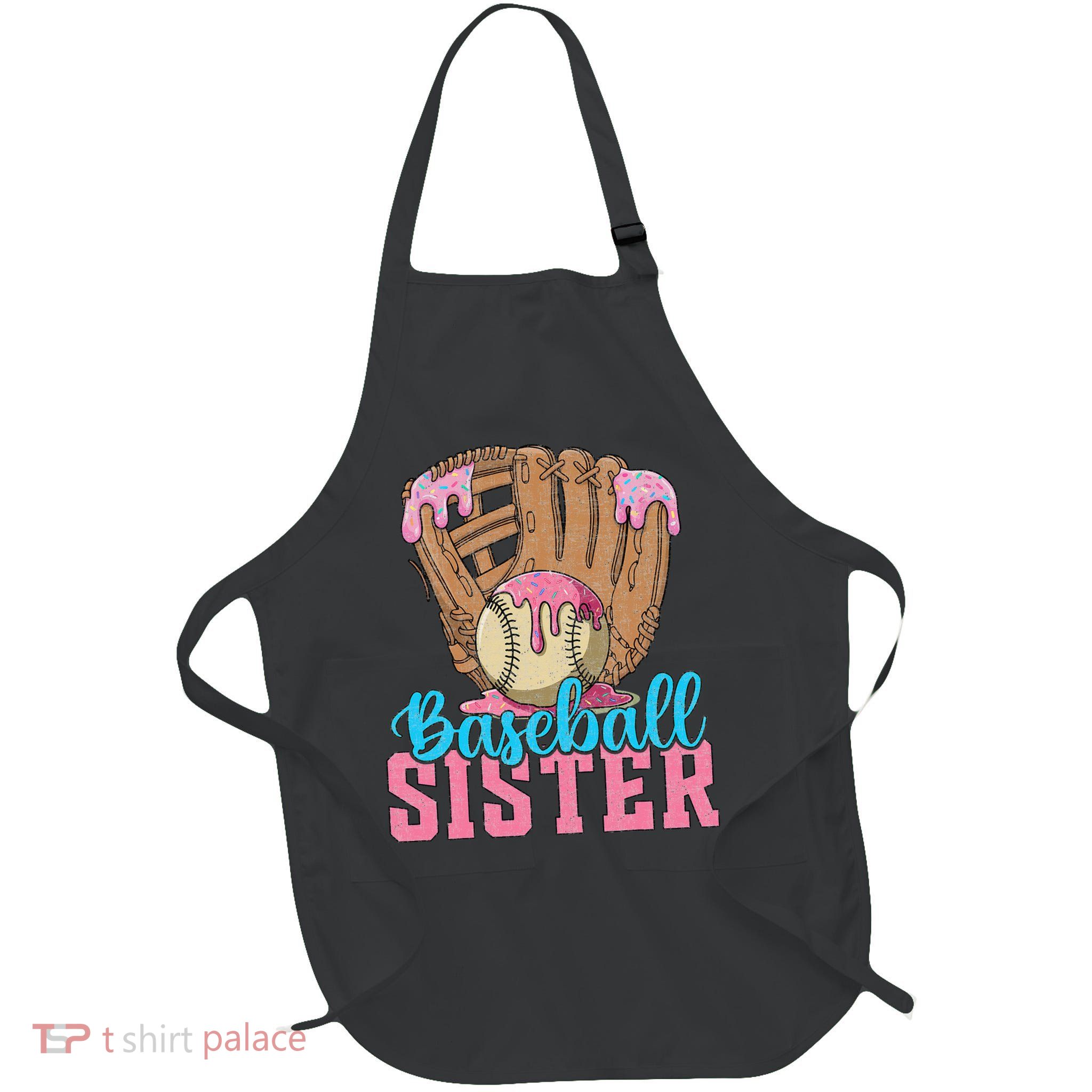 Baseball Sister Game Day Ice Cream Drip Baseball Big Sister Apron