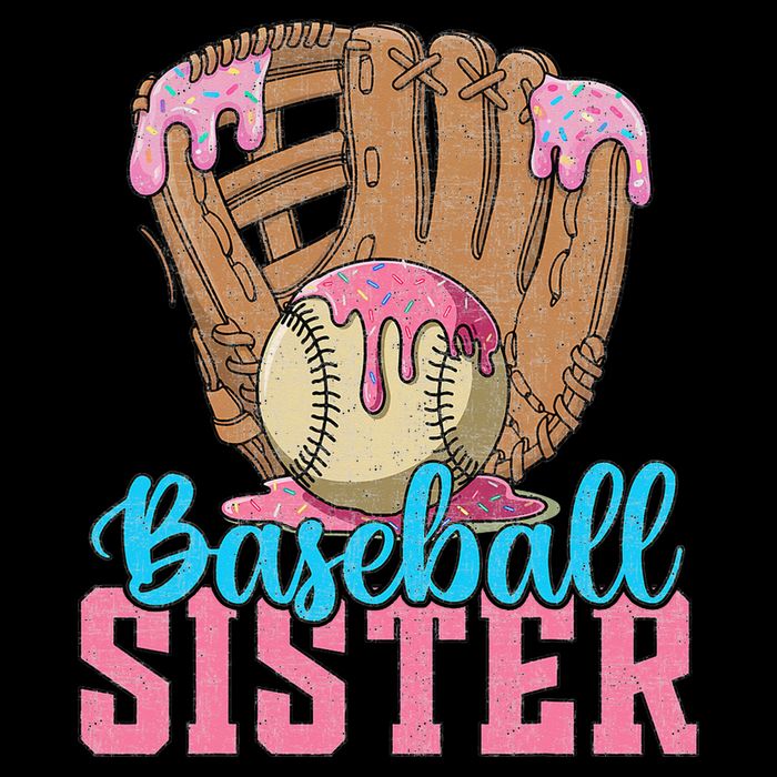 Baseball Sister Game Day Ice Cream Drip Baseball Big Sister Bucket Hat