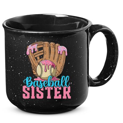 Baseball Sister Game Day Ice Cream Drip Baseball Big Sister 15oz Campfire Ceramic Mug