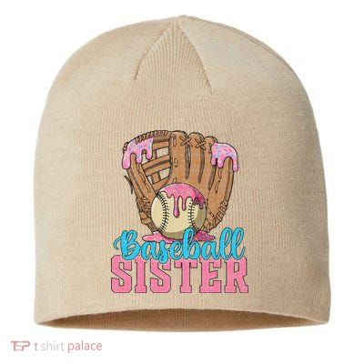 Baseball Sister Game Day Ice Cream Drip Baseball Big Sister Sustainable Beanie