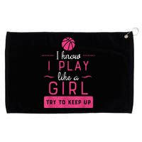 Basketball Shirt -Girls Basketball Gift- Play Like a Girl Grommeted Golf Towel