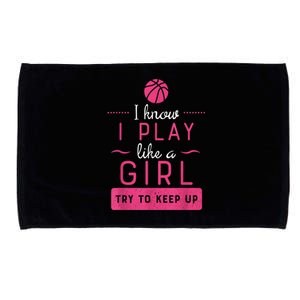 Basketball Shirt -Girls Basketball Gift- Play Like a Girl Microfiber Hand Towel