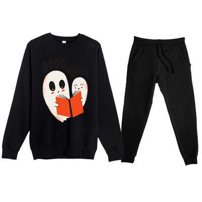 BOOOOKS! Spooky Ghosts Reading BOO BOOKS Halloween Meme Premium Crewneck Sweatsuit Set