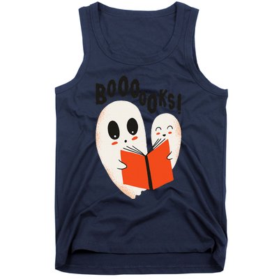 BOOOOKS! Spooky Ghosts Reading BOO BOOKS Halloween Meme Tank Top