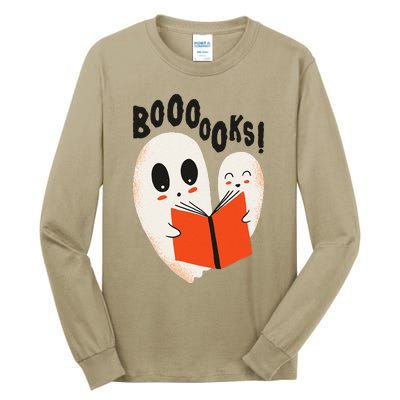 BOOOOKS! Spooky Ghosts Reading BOO BOOKS Halloween Meme Tall Long Sleeve T-Shirt