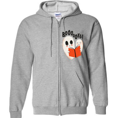 BOOOOKS! Spooky Ghosts Reading BOO BOOKS Halloween Meme Full Zip Hoodie