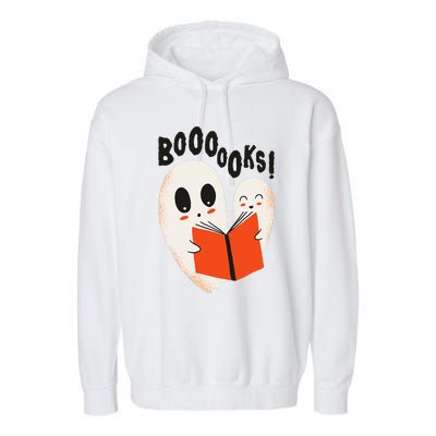 BOOOOKS! Spooky Ghosts Reading BOO BOOKS Halloween Meme Garment-Dyed Fleece Hoodie