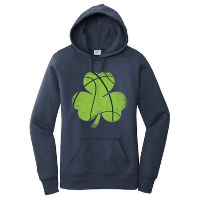 Basketball Shamrock Great Gift Funny St Patricks Day Irish Gift Cute Gift Women's Pullover Hoodie