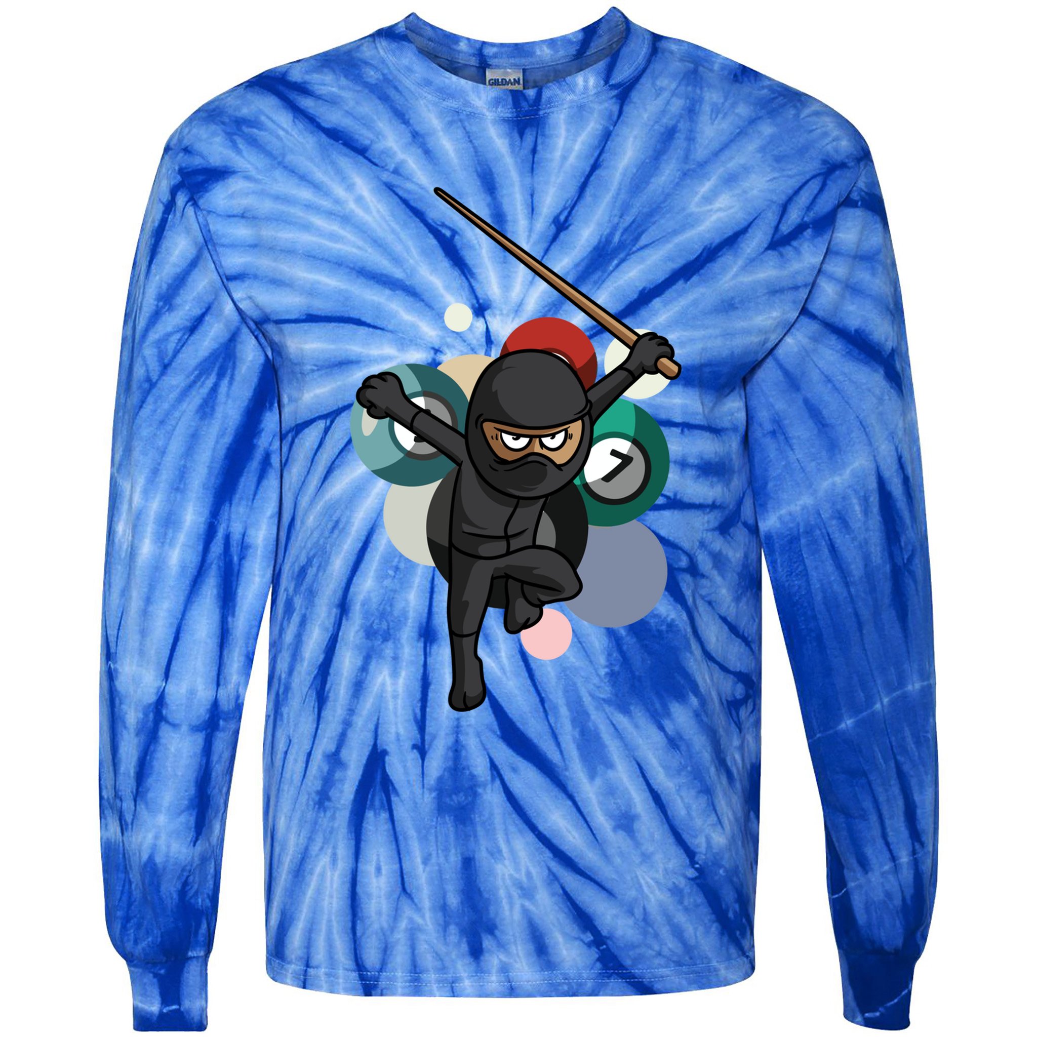Billiard Snooker Gift For A Pool Player Gift Tie-Dye Long Sleeve Shirt