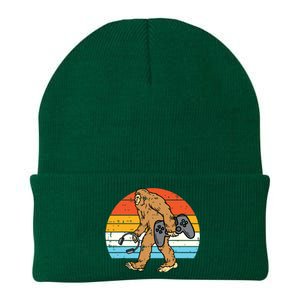 Bigfoot Sasquatch Gamer Retro Gaming Men Teens Knit Cap Winter Beanie