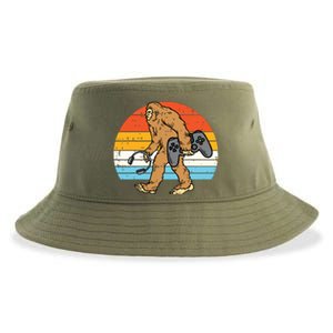 Bigfoot Sasquatch Gamer Retro Gaming Men Teens Sustainable Bucket Hat