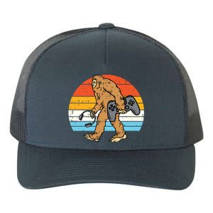 Bigfoot Sasquatch Gamer Retro Gaming Men Teens Yupoong Adult 5-Panel Trucker Hat