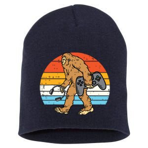 Bigfoot Sasquatch Gamer Retro Gaming Men Teens Short Acrylic Beanie