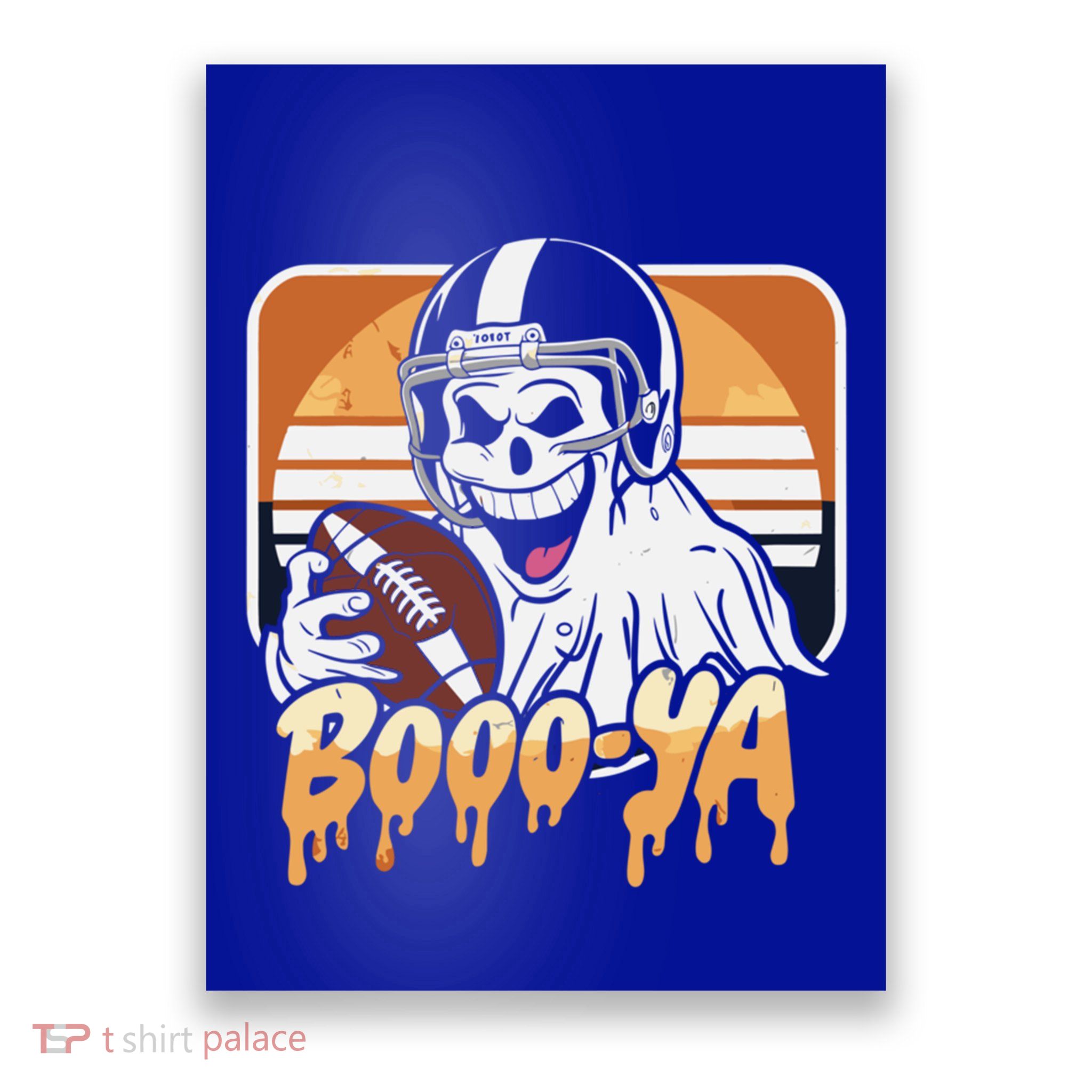Boooya Spooky Ghost Halloween Football Gift Poster