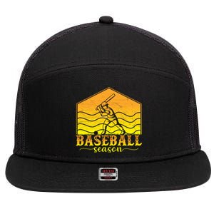 Baseball Season Gift For Baseball Fan 7 Panel Mesh Trucker Snapback Hat