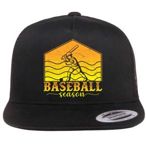 Baseball Season Gift For Baseball Fan Flat Bill Trucker Hat