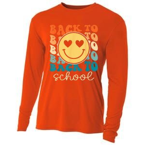 Boho Style Groovy Smile Back to School Cooling Performance Long Sleeve Crew