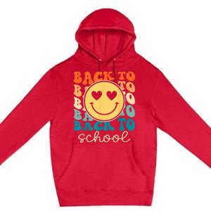 Boho Style Groovy Smile Back to School Premium Pullover Hoodie